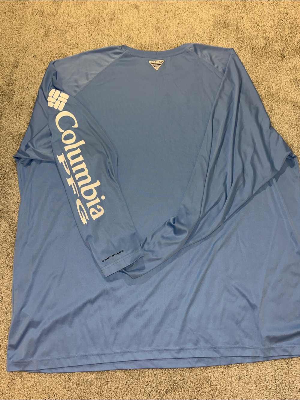 COLUMBIA PFG Terminal Tackle Blue OmniShade Long Sleeve Shirt Fishing 5XL Tall - Picture 4 of 4